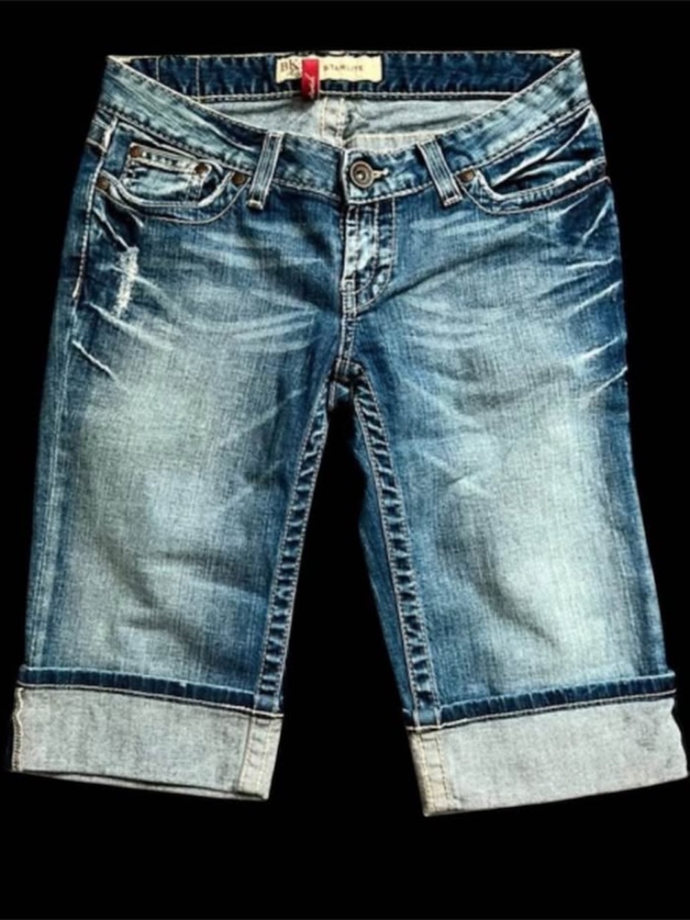 Juniors Size 27 Waist BKE Denim Starlight Stretch Capri Pants